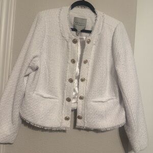 Susan Graver Women's Ivory Textured Blazer